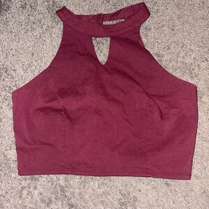 Charlotte Russe Deep Burgundy Crop Top